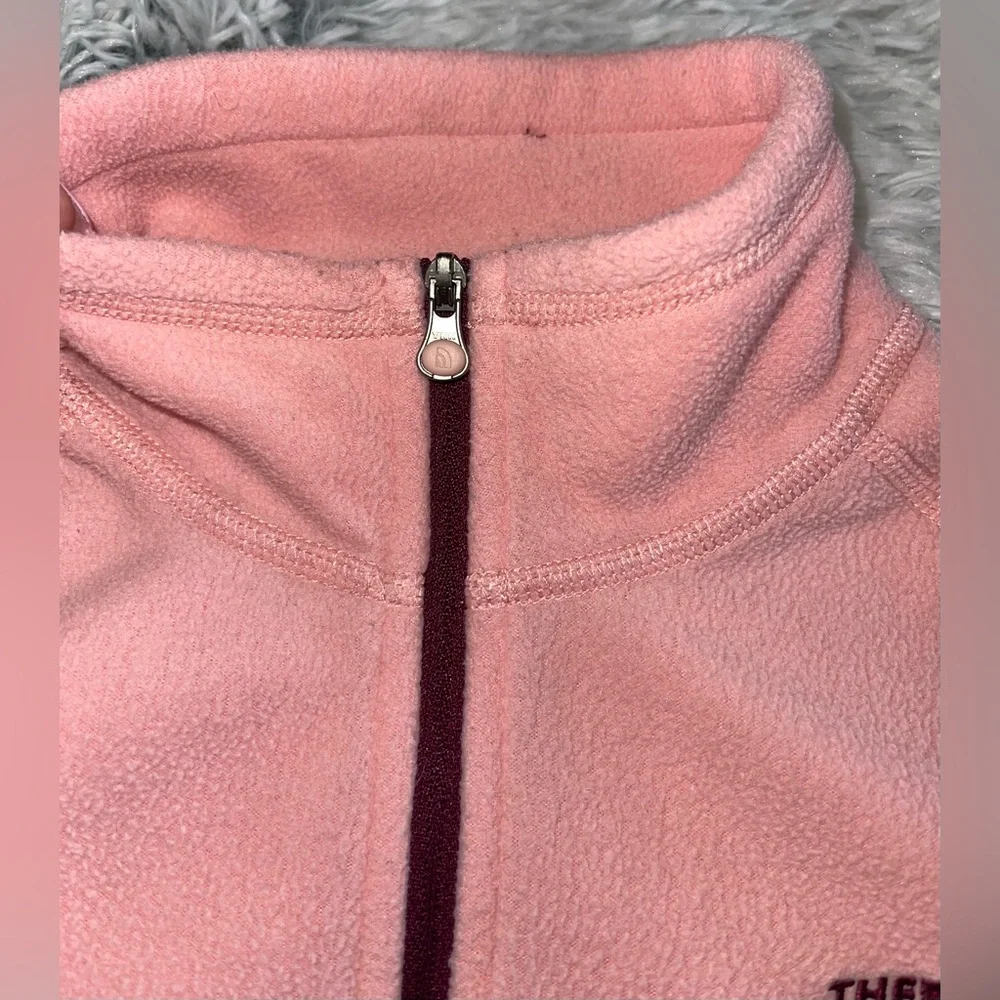 North Face || women’s 1/4 zip up Baby Pink Fleece Pullover size Small - Picture 6 of 8
